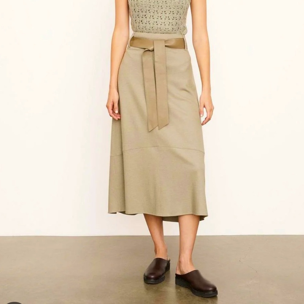 *NWT* VINCE - Cozy Belted Panel Skirt in Moon Moss (4)